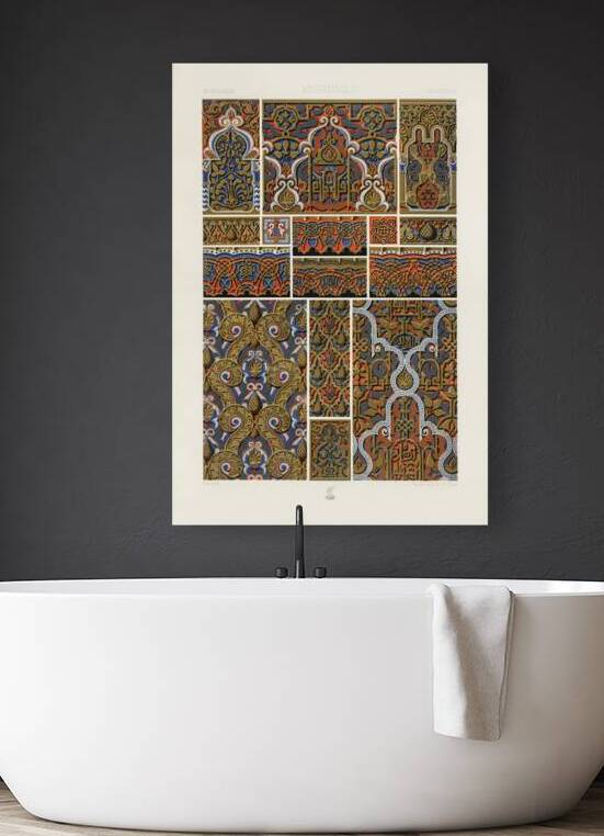 Moresque pattern. 1888 edition Lornement Polychrome by Albert Racine 1825–1893. by IStockHistory com