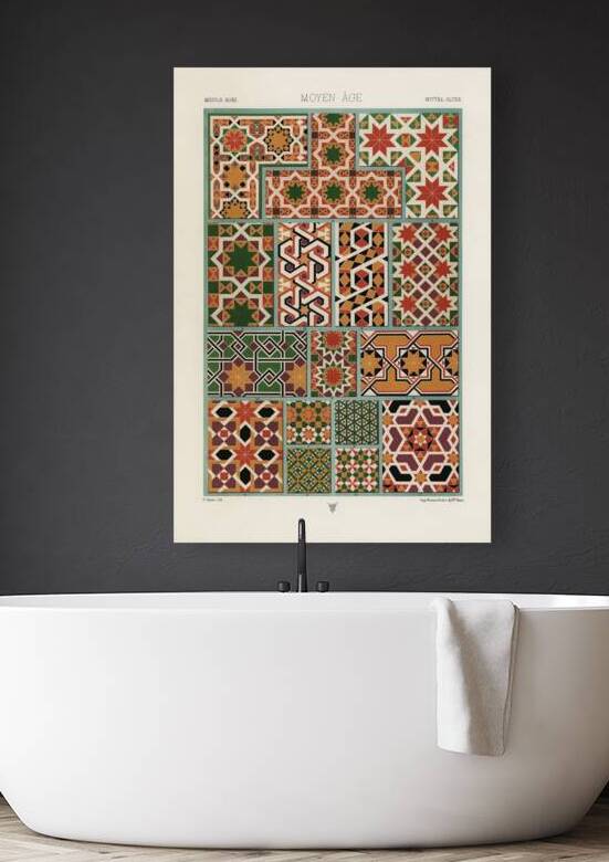 Middle-Ages pattern. 1888 edition Lornement Polychrome by Albert Racine 1825–1893. by IStockHistory com