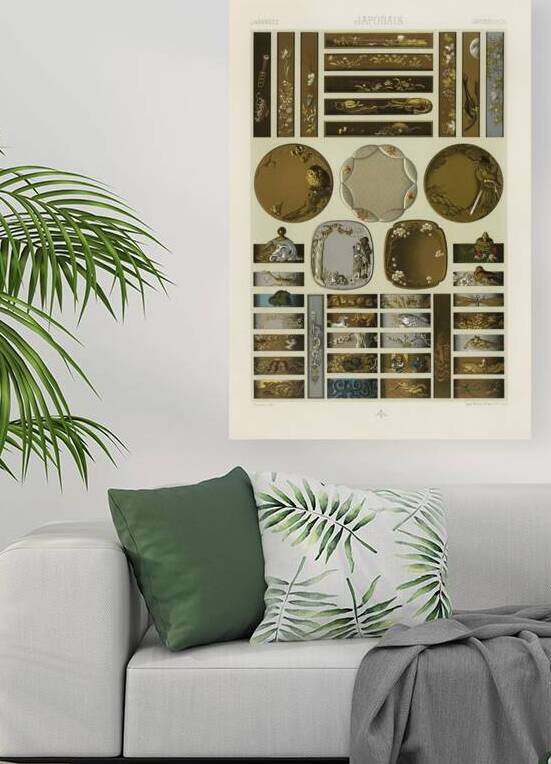 Japanese pattern. 1888 edition Lornement Polychrome by Albert Racine 1825–1893. by IStockHistory com