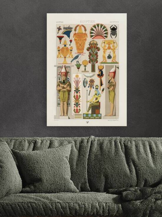 Egyptian pattern Lornement Polychrome 1888 by Albert Racinet 1825-1893. 1888 edition. by IStockHistory com