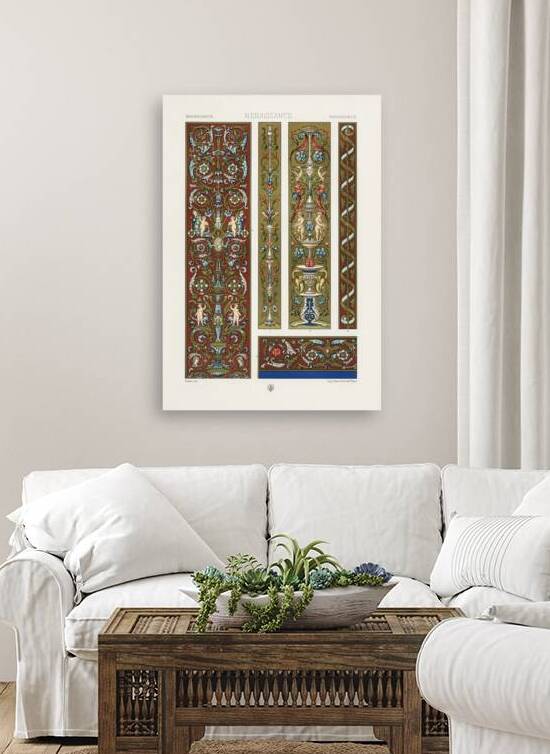 Renaissance pattern. 1888 edition Lornement Polychrome by Albert Racine 1825–1893. by IStockHistory com