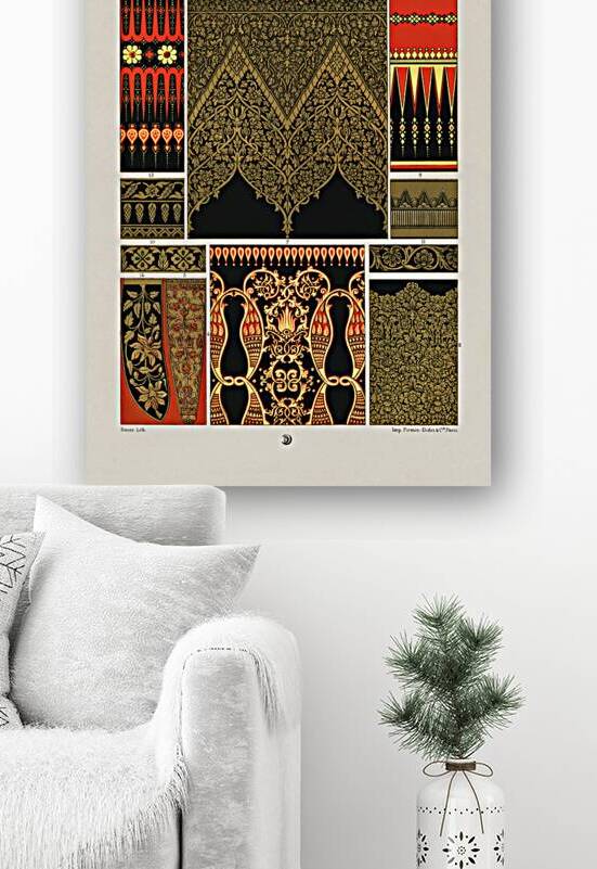 Indian pattern. 1888 edition Lornement Polychrome by Albert Racine 1825–1893. by IStockHistory com