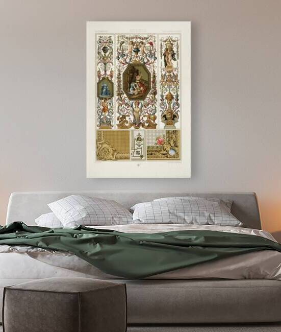 17th Century pattern. 1888 edition Lornement Polychrome by Albert Racine 1825–1893. by IStockHistory com