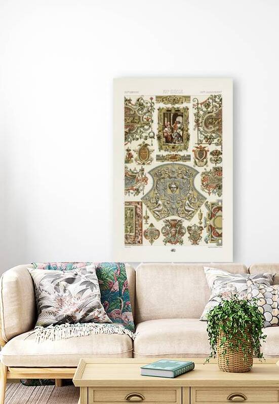 16th Century pattern. 1888 edition Lornement Polychrome by Albert Racine 1825–1893. by IStockHistory com