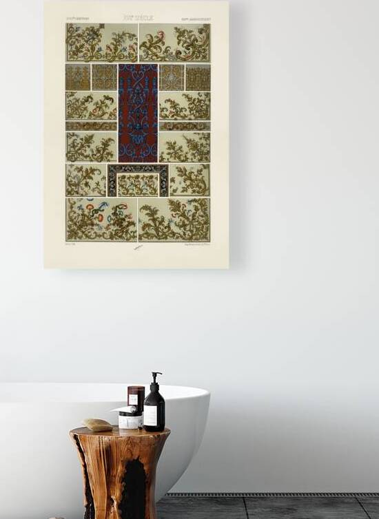 17th Century pattern. 1888 edition Lornement Polychrome by Albert Racine 1825–1893. by IStockHistory com