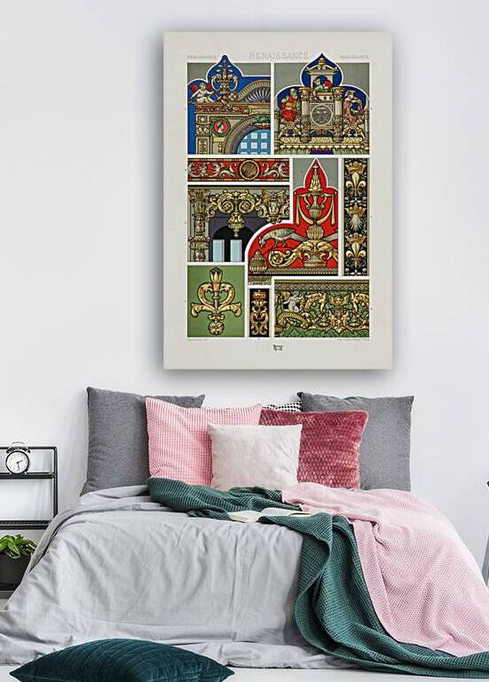 Renaissance pattern. 1888 edition Lornement Polychrome by Albert Racine 1825–1893. by IStockHistory com