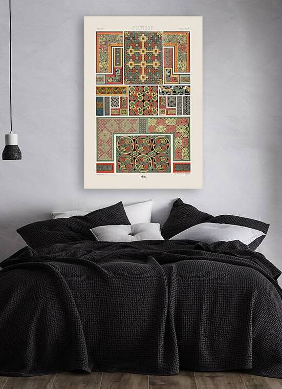 Celtic pattern. 1888 edition Lornement Polychrome by Albert Racine 1825–1893. by IStockHistory com