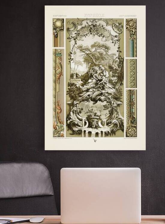 18th Century pattern. 1888 edition Lornement Polychrome by Albert Racine 1825–1893. by IStockHistory com