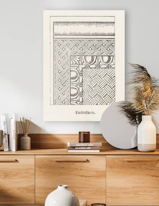 Interlaced pattern. 1888 edition Lornement Polychrome by Albert Racine 1825–1893. by IStockHistory com