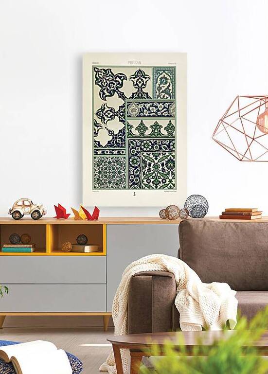 Persian pattern. 1888 edition Lornement Polychrome by Albert Racine 1825–1893. by IStockHistory com