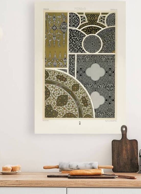 Persian pattern. 1888 edition Lornement Polychrome by Albert Racine 1825–1893. by IStockHistory com