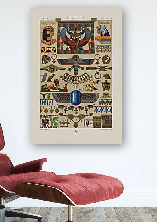 Egyptian pattern. 1888 edition Lornement Polychrome by Albert Racine 1825–1893. by IStockHistory com