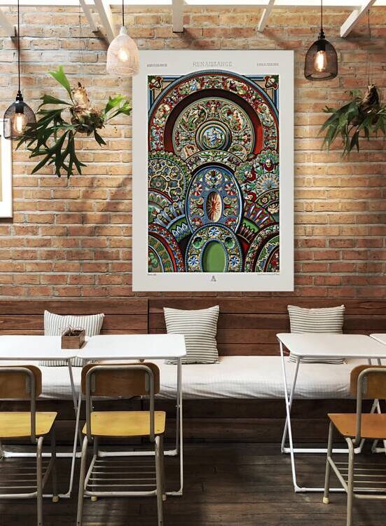 Renaissance pattern. 1888 edition Lornement Polychrome by Albert Racine 1825–1893. by IStockHistory com