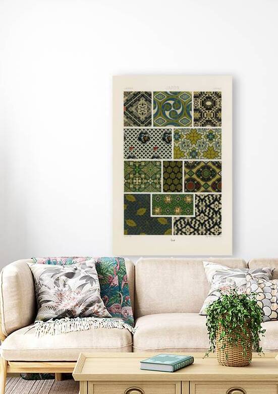 Japan pattern. 1888 edition Lornement Polychrome by Albert Racine 1825–1893. by IStockHistory com