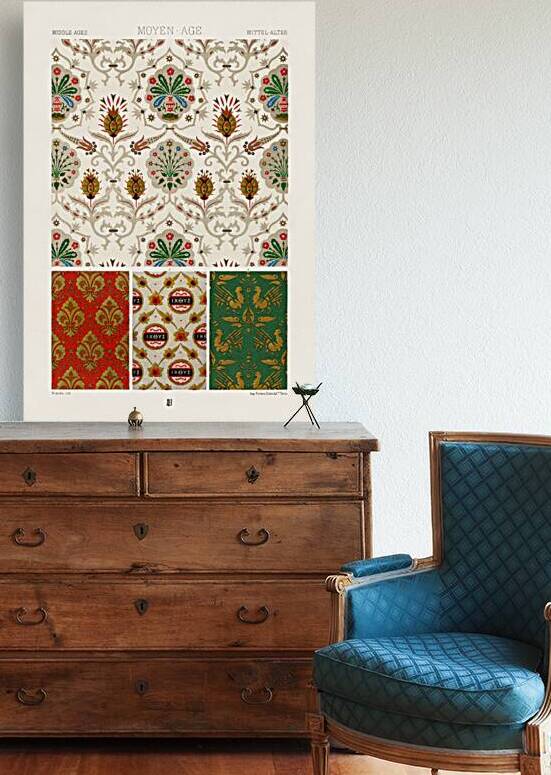 Middle-Ages pattern. 1888 edition Lornement Polychrome by Albert Racine 1825–1893. by IStockHistory com