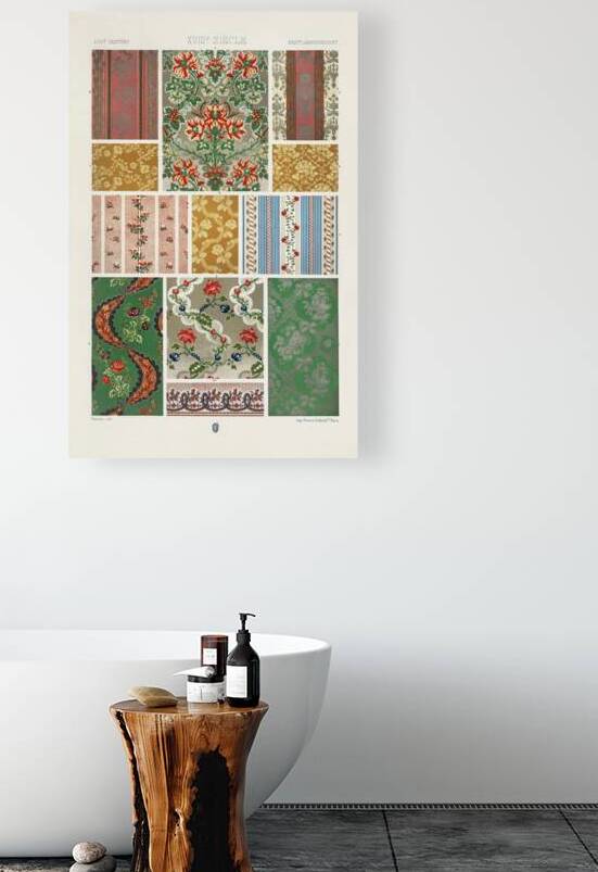 18th Century pattern. 1888 edition Lornement Polychrome by Albert Racine 1825–1893. by IStockHistory com