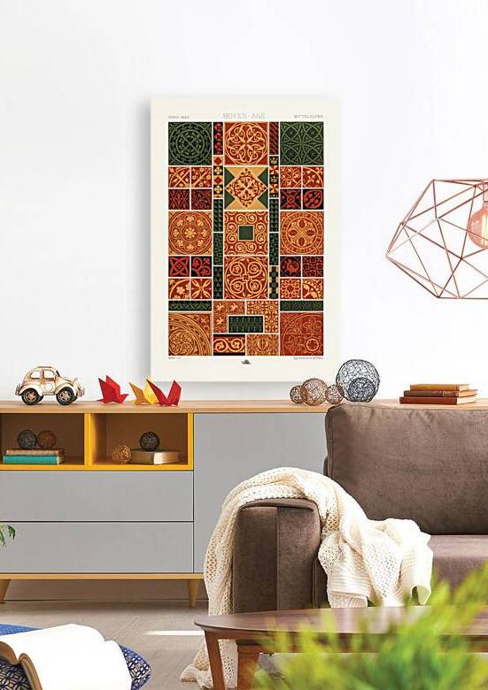 Middle-Ages pattern. 1888 edition Lornement Polychrome by Albert Racine 1825–1893. by IStockHistory com