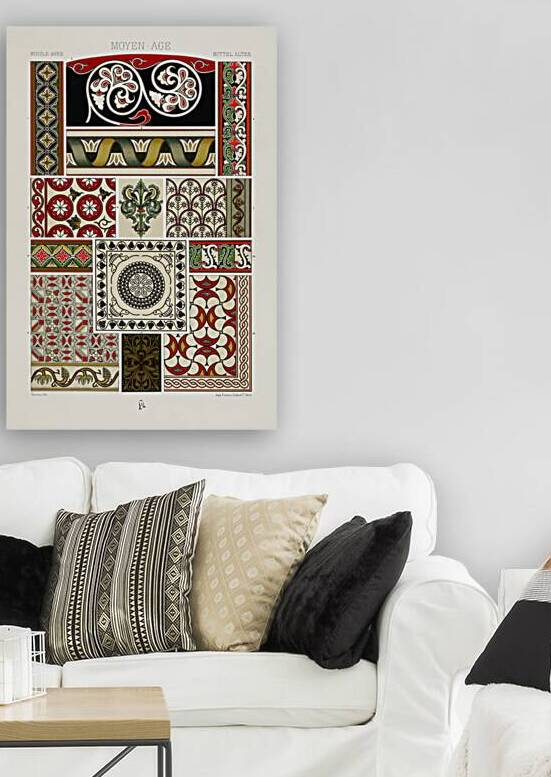 Middle-Ages pattern. 1888 edition Lornement Polychrome by Albert Racine 1825–1893. by IStockHistory com