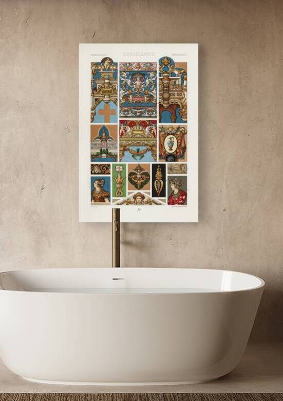 Renaissance pattern. 1888 edition Lornement Polychrome by Albert Racine 1825–1893. by IStockHistory com