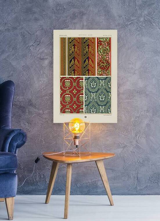 Middle-Ages pattern. 1888 edition Lornement Polychrome by Albert Racine 1825–1893. by IStockHistory com