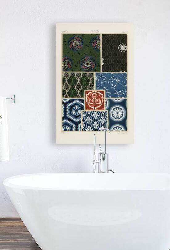 Japan pattern. 1888 edition Lornement Polychrome by Albert Racine 1825–1893. by IStockHistory com