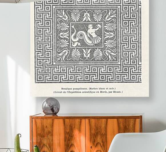 Pompeiian decorative design. 1888 edition Lornement Polychrome by Albert Racine 1825–1893. by IStockHistory com