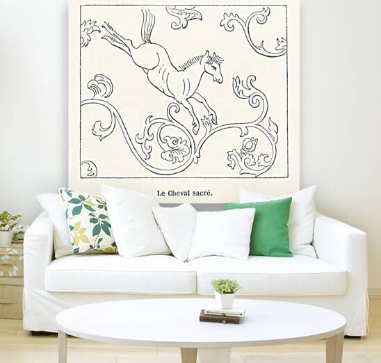 Sacred horse illustration. 1888 edition Lornement Polychrome by Albert Racine 1825–1893. by IStockHistory com