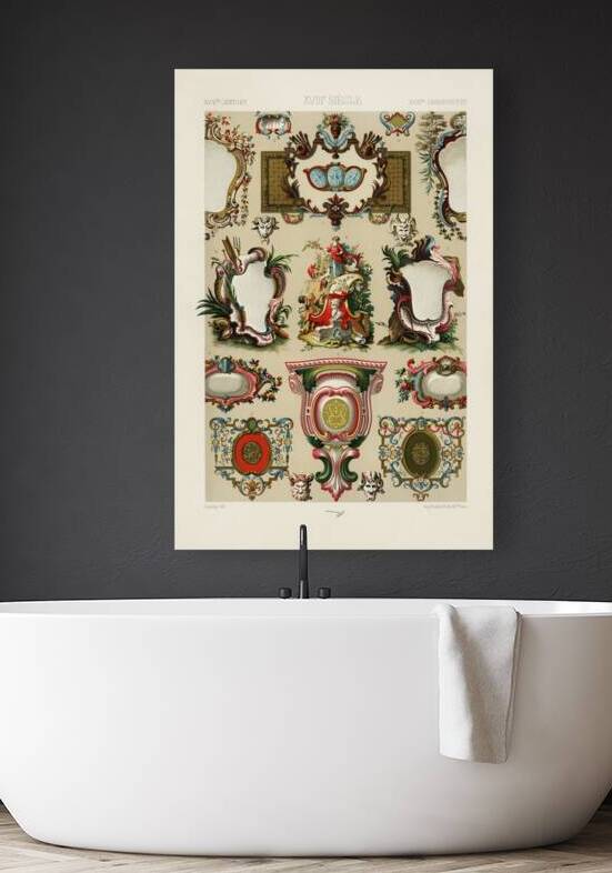 18th Century pattern. 1888 edition Lornement Polychrome by Albert Racine 1825–1893. by IStockHistory com