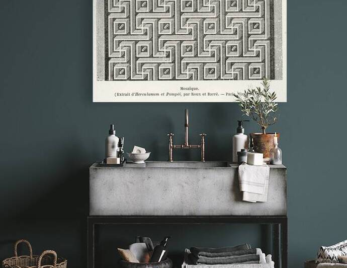 Mosaic pattern. 1888 edition Lornement Polychrome by Albert Racine 1825–1893. by IStockHistory com