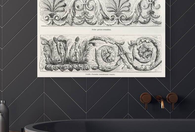 Greek-Roman motifs.  1888 edition Lornement Polychrome by Albert Racine 1825–1893. by IStockHistory com