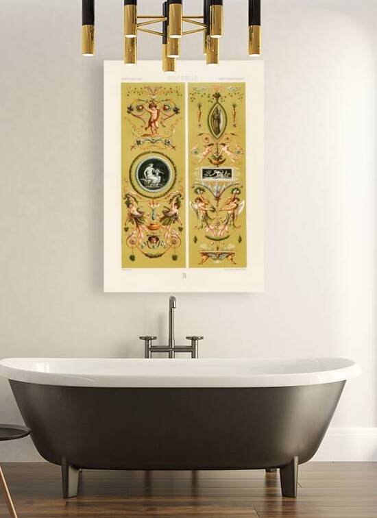 18th Century pattern.  1888 edition Lornement Polychrome by Albert Racine 1825–1893. by IStockHistory com