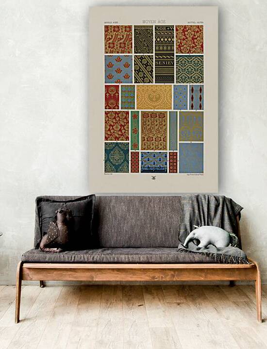 Middle-Ages pattern.  1888 edition Lornement Polychrome by Albert Racine 1825–1893. by IStockHistory com