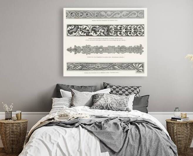 Ornate border Illustrations. 1888 edition Lornement Polychrome by Albert Racine 1825–1893. by IStockHistory com