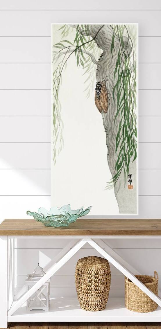 Cicada on tree 1900 - 1936 by Ohara Koson 1877-1945. by IStockHistory com