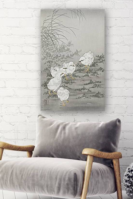 Five chicks 1900 - 1936 by Ohara Koson 1877-1945. by IStockHistory com