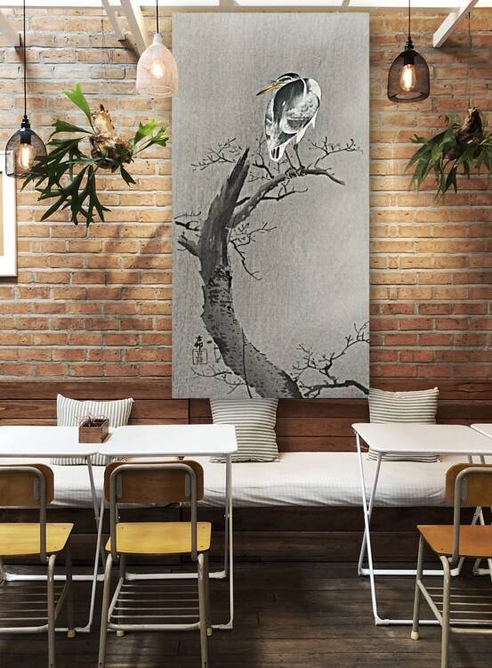 Kwak on branch 1900 - 1936 by Ohara Koson 1877-1945. by IStockHistory com