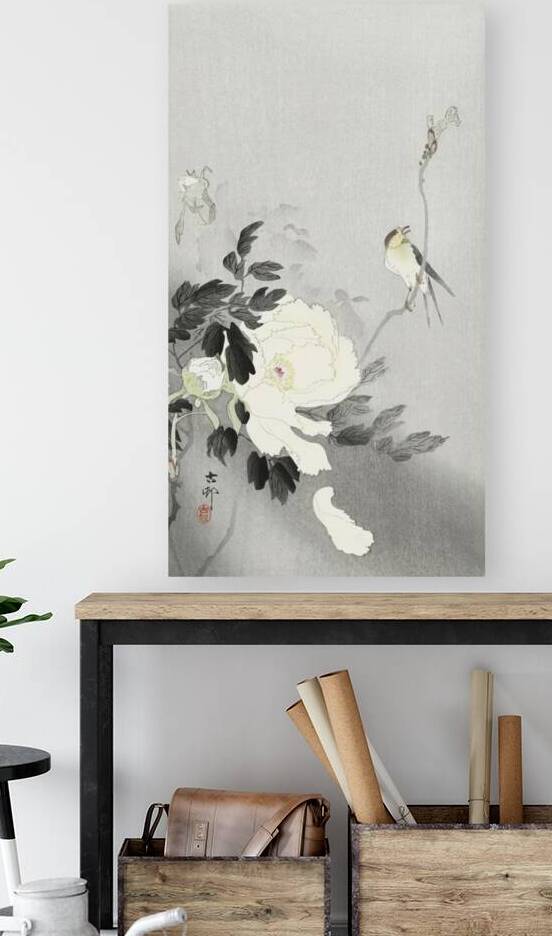 Swallow with Peony 1900 - 1930 by Ohara Koson 1877-1945. by IStockHistory com