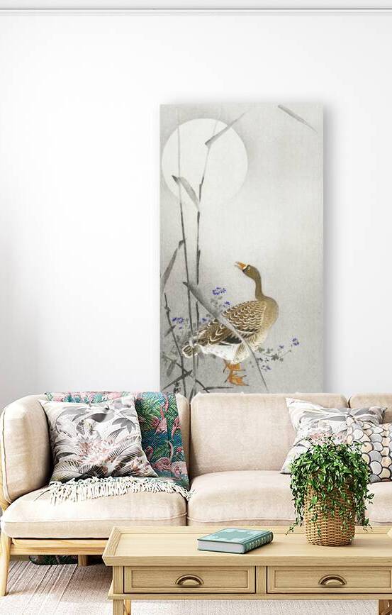 Goose at full moon 1900 - 1936 by Ohara Koson 1877-1945. by IStockHistory com