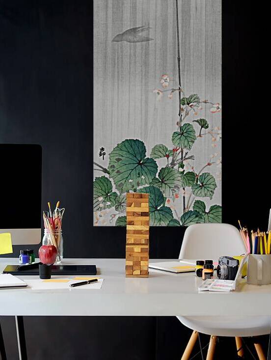 Begonia in the rain 1930 - 1945 by Ohara Koson 1877-1945. by IStockHistory com