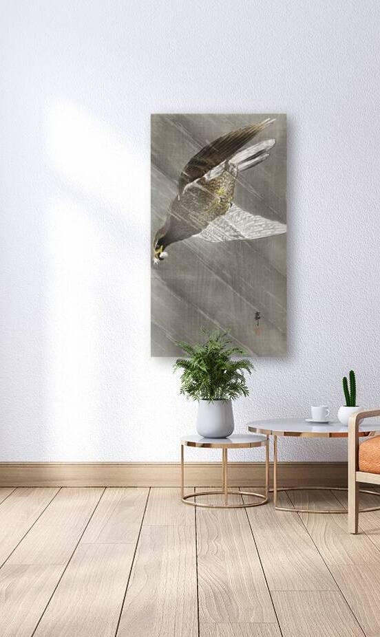 Downward flying eagle 1900 - 1930 by Ohara Koson 1877-1945. by IStockHistory com