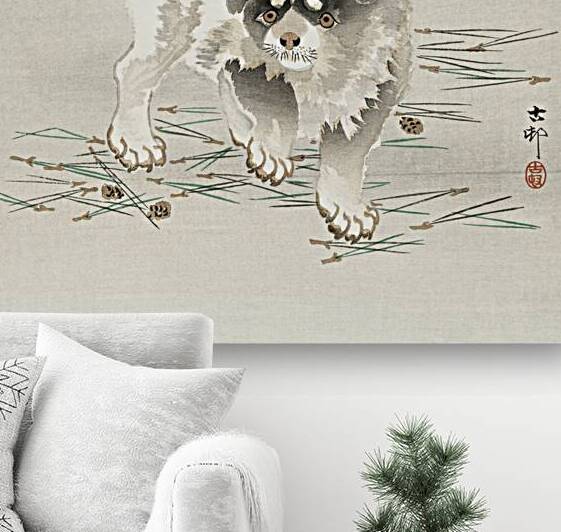 Young dog 1900 - 1930 by Ohara Koson 1877-1945. by IStockHistory com