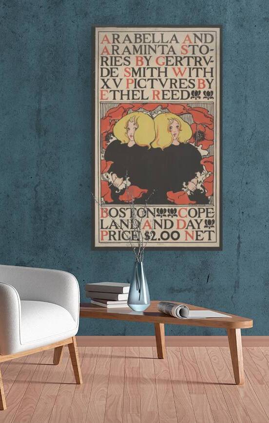 Twin blonde girls 1895 print by Ethel Reed. by IStockHistory com