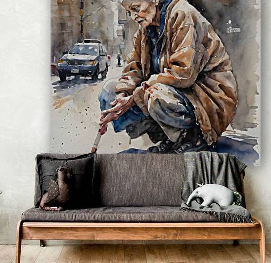 Watercolor  “Deliver Me“  By Bruce Lazarus by IStockHistory com