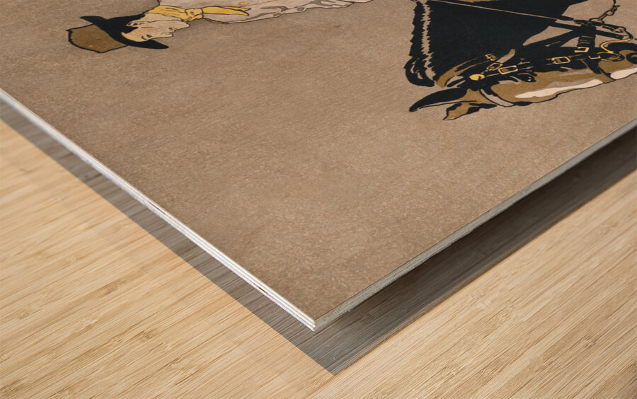 Soldier riding a horse 1898 by Edward Penfield Wood print