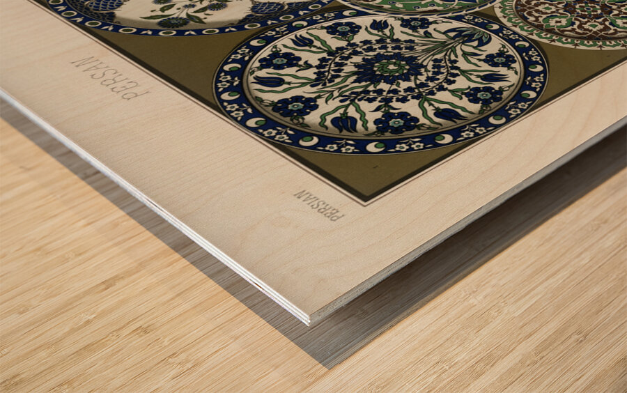 Persian pattern Lornement Polychrome 1888 by Albert Racinet 1825-1893. 1888 edition. Wood print