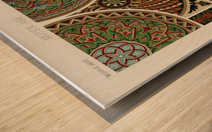 Middle-Ages pattern. 1888 edition Lornement Polychrome by Albert Racine 1825–1893. Wood print