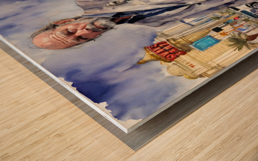 Watercolor “Broke” By Bruce Lazarus Wood print